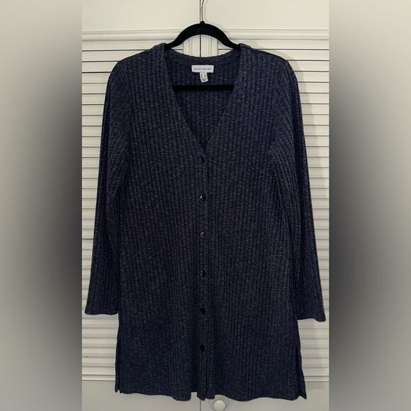 Susan Graver Rib Knit Button Front Cardigan Size S - Picture 1 of 8